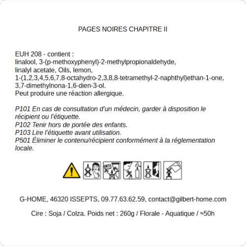 Étiquetage CLP – Pages Noires – Chapitre Doute – G-HOME