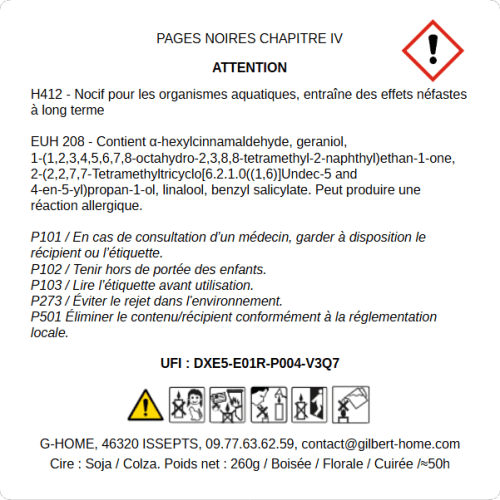 Étiquetage CLP – Pages Noires – Chapitre Chute – G-HOME