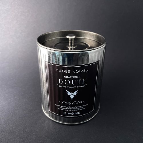 Bougie artisanale masculine – Pages Noires – Chapitre Doute – G-HOME