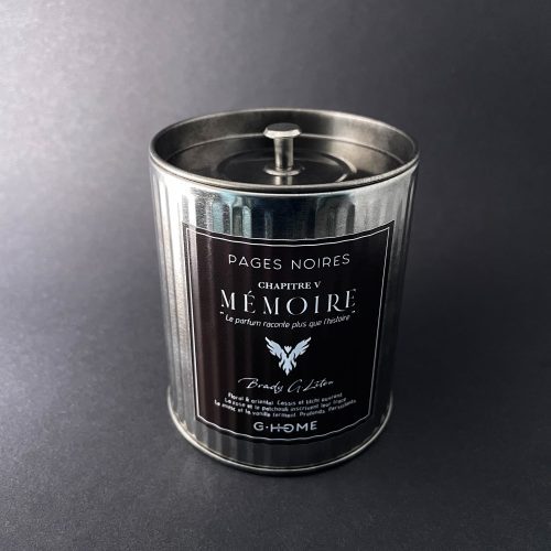 Bougie artisanale masculine – Pages Noires – Chapitre Mémoire – G-HOME