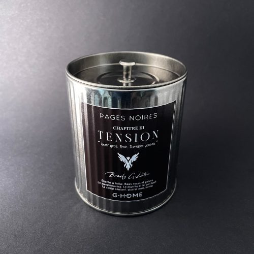 Bougie artisanale masculine – Pages Noires – Chapitre Tension – G-HOME
