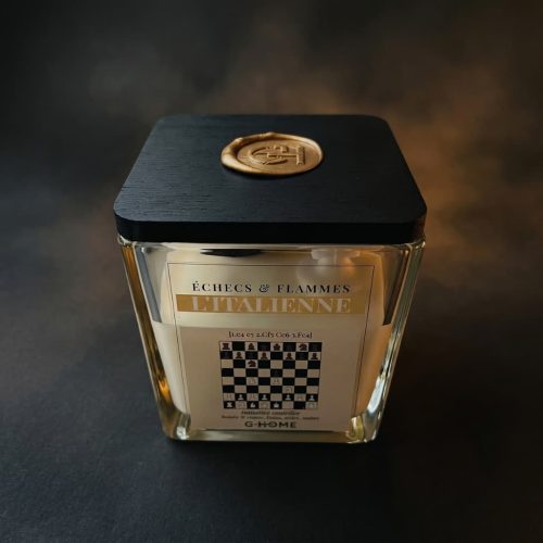 ougie artisanale L’Italienne avec couvercle bois noir — collection Échecs & Flammes G-HOME