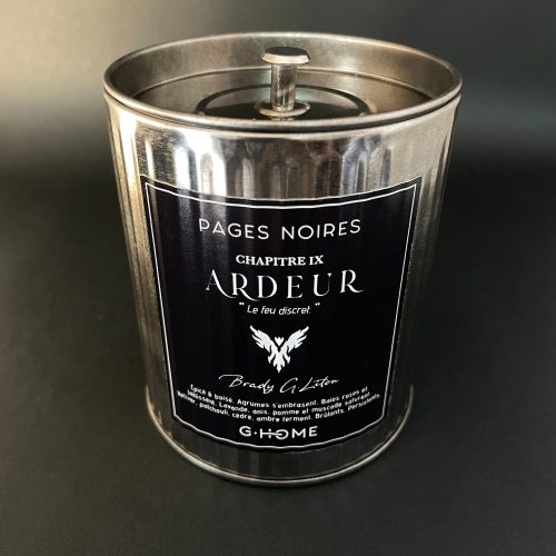 Ardeur, bougie artisanale masculine Pages Noires par G-HOME.